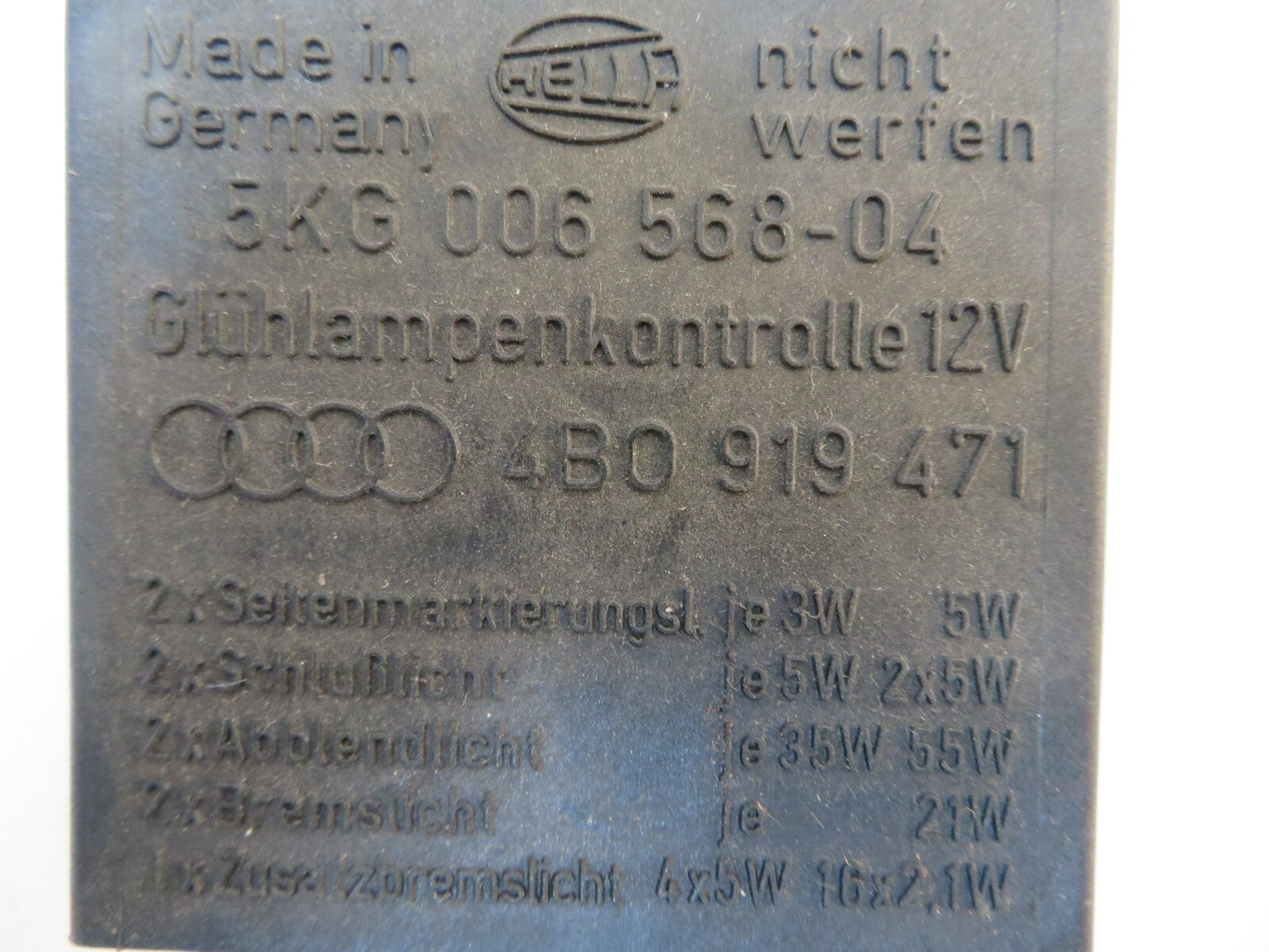 AUDI A6 C5 ALL ROAD HEADLIGHT CONTROL RELAY 4B0919471 1998-2003 REFB5