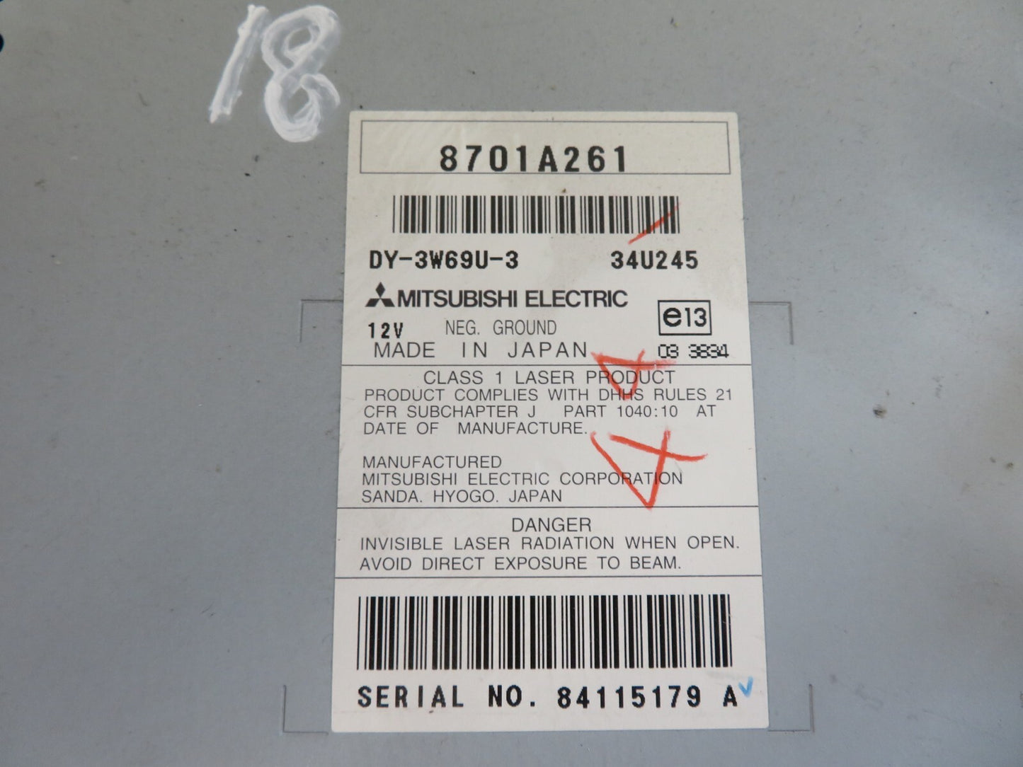 PEUGEOT 4007 RADIO CD HEAD UNIT DY-3W69U-3 2007-2012 1603-18