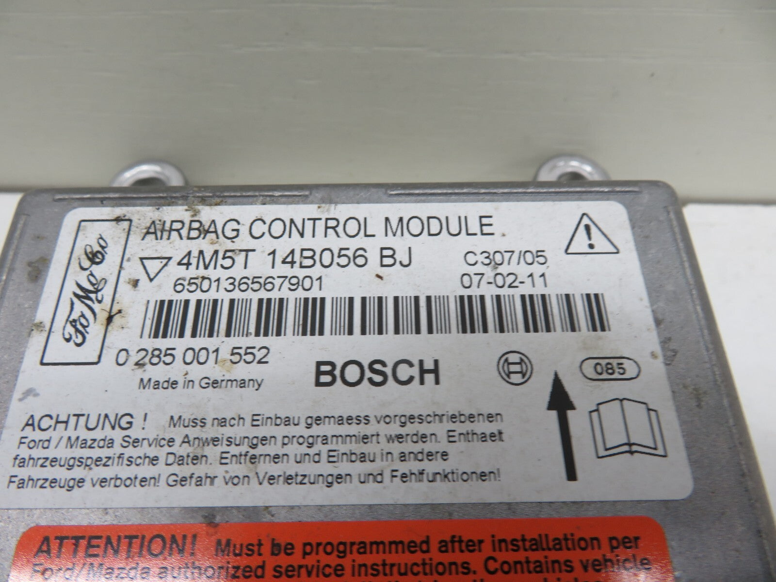FORD FOCUS ST AIR BAG CONTROL MODULE 4M5T-14B056-BJ 2006-2010 1256-9