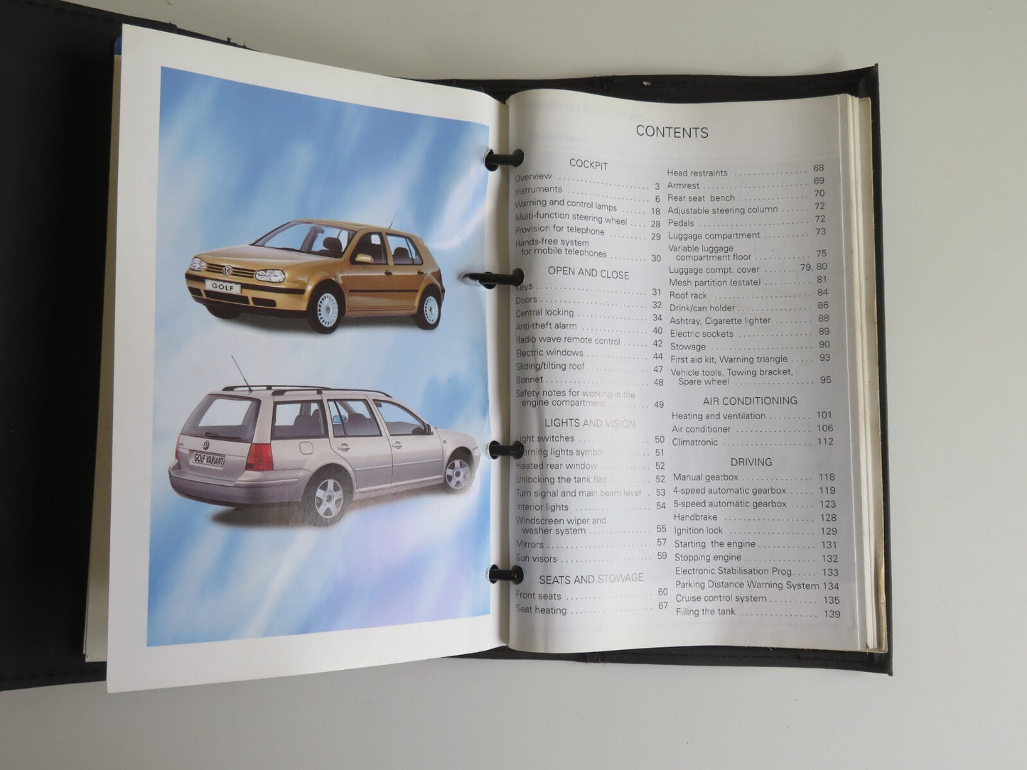 VOLKSWAGEN VW GOLF MK4 OWNERS MANUAL WITH FOLDER 1998-2004 HM-5