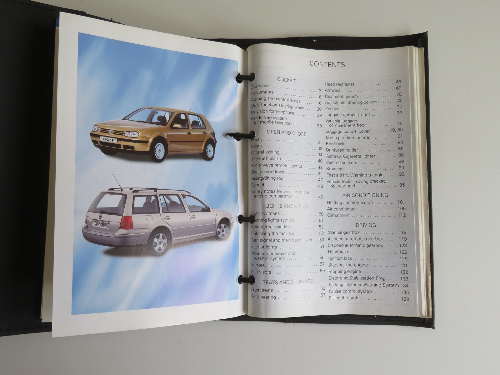 VOLKSWAGEN VW GOLF MK4 OWNERS MANUAL WITH FOLDER 1998-2004 HM-5