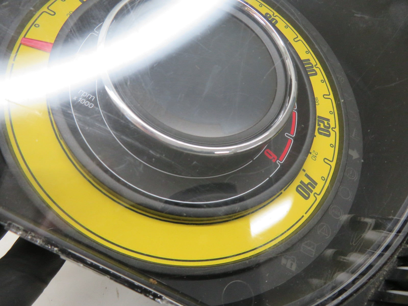 FIAT 500 1.2 PETROL INSTRUMENT SPEEDO CLUSTER DIESEL EDITION YELLOW FACE 2010-13