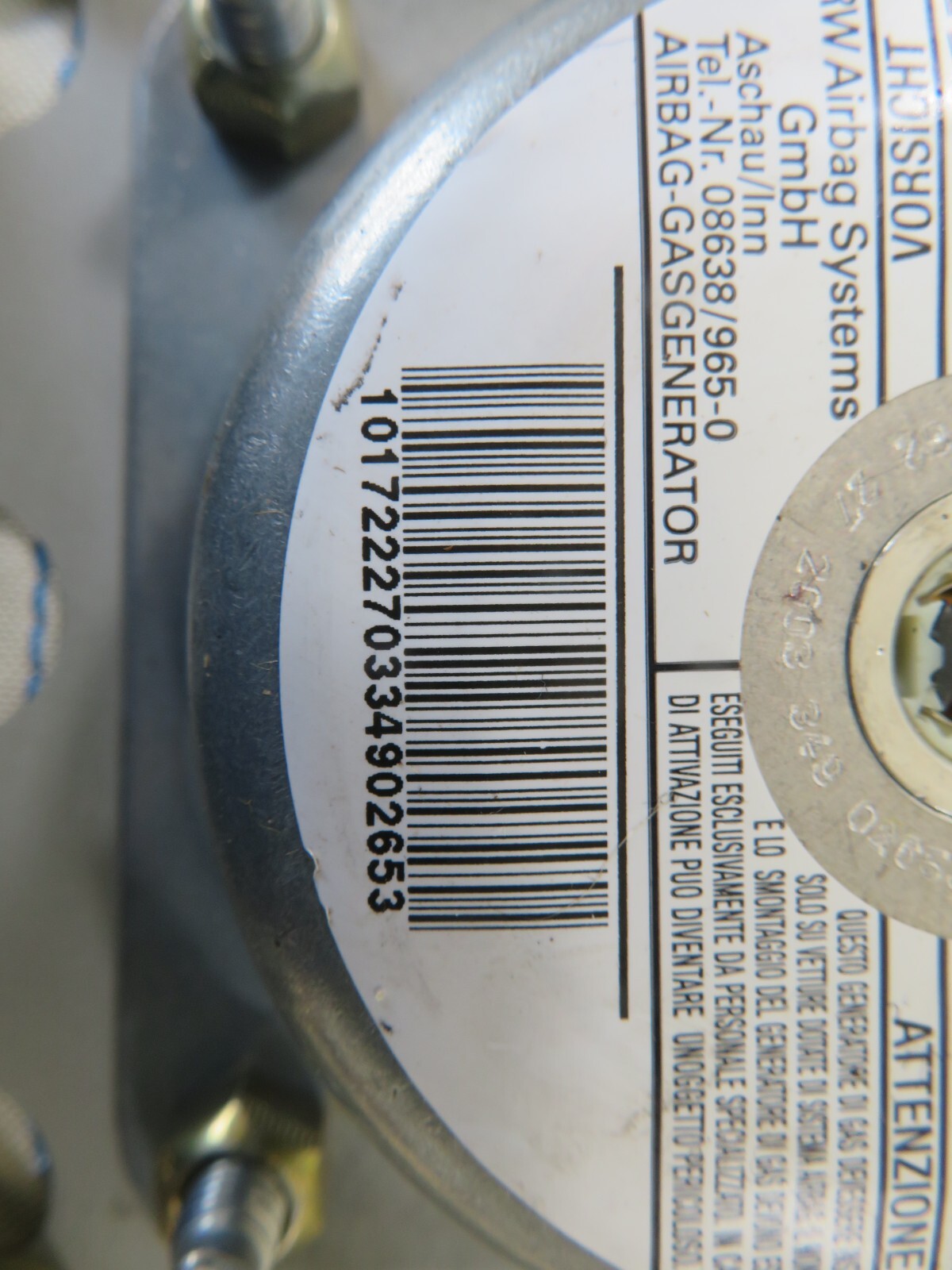 SKODA FABIA MK1 STEERING WHEEL AIR BAG 1999-2004 1741-1