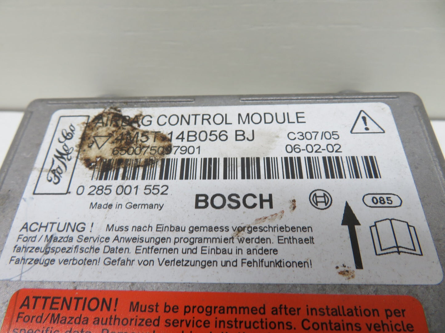 FORD FOCUS ST225 AIR BAG CONTROL MODULE 4M5T-14B056-BJ 2005-2010 #1457-6