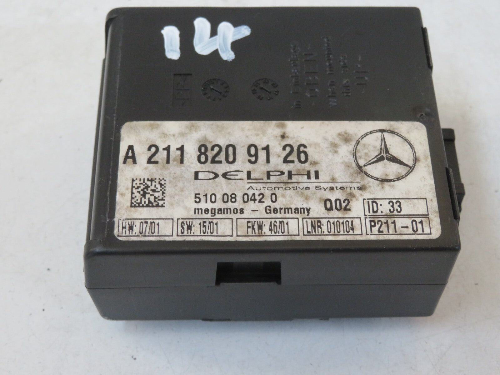 MERCEDES S CLASS W220 ALARM SENSOR CONTROL UNIT 2118209126 1998-2005 A1415-14