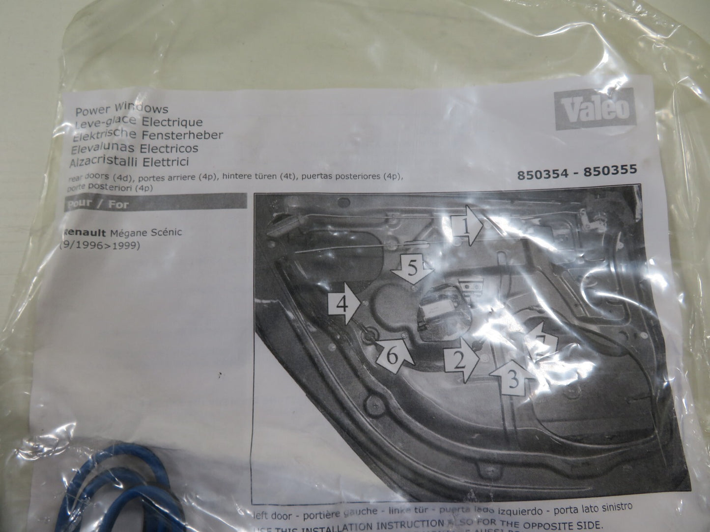 NSR LEFT REAR WINDOW REGULATOR MOTOR VALEO FITS RENAULT MEGANE SCENIC 96-01 #RST