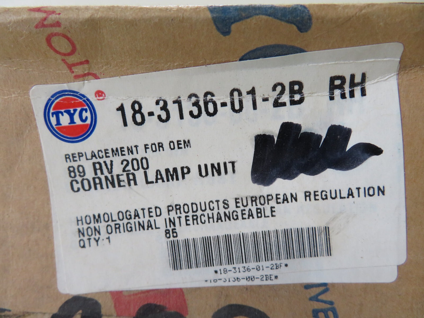 OS DRIVER RH FRONT INDICATOR LIGHT FOR ROVER 200 1984-1989 18-3136-01-2B