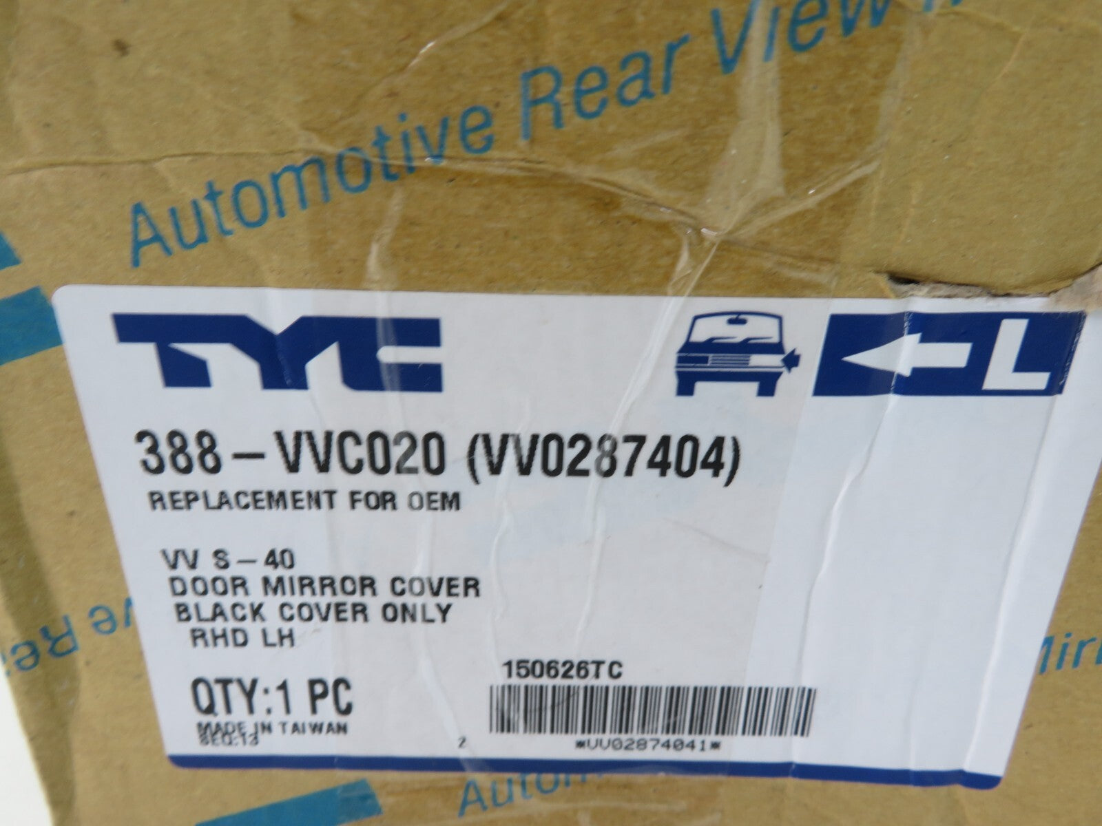 NS PASSENGER DOOR WING MIRROR COVER FOR VOLVO S40 388-VVC020 1995-2004