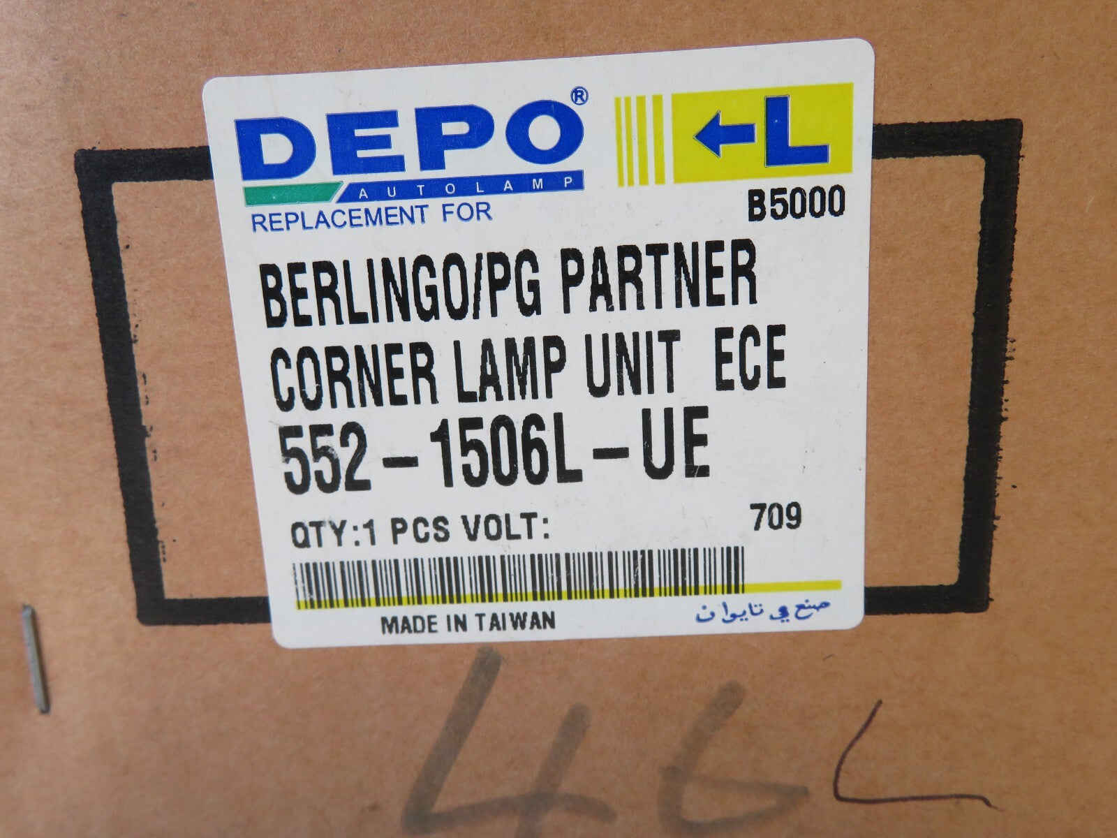 DEPO NS LH PASSENGER INDICATOR LIGHT FOR CITROEN BERLINGO 552-1506L-UE 96-11