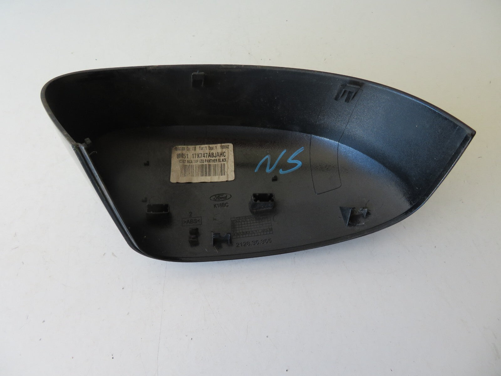 FORD FOCUS MK2 NS PASSENGER DOOR MIRROR COVER IN PANTHER BLACK 2008-2011 AMS1410