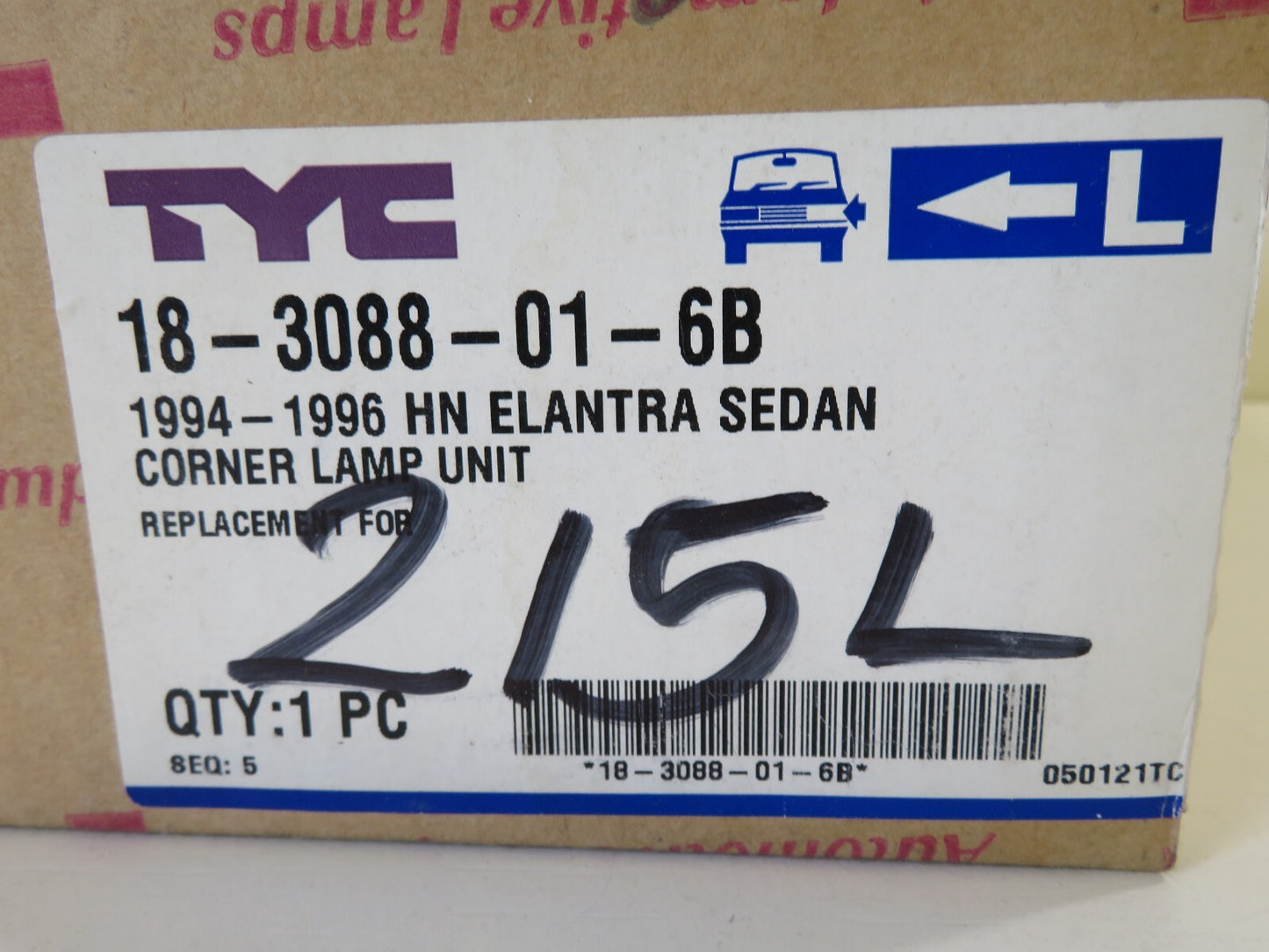 NS PASSENGER LH FRONT INDICATOR LIGHT FOR HYUNDAI ELANTRA 1994-1996 18-3088-01-6