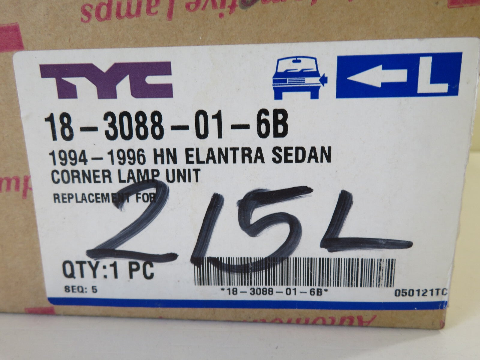 NS PASSENGER LH FRONT INDICATOR LIGHT FOR HYUNDAI ELANTRA 1994-1996 18-3088-01-6