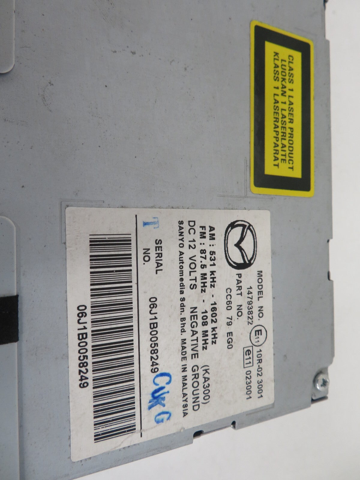 MAZDA 5 RADIO CD HEAD UNIT CC6079EG0 2006-2010 1511-1