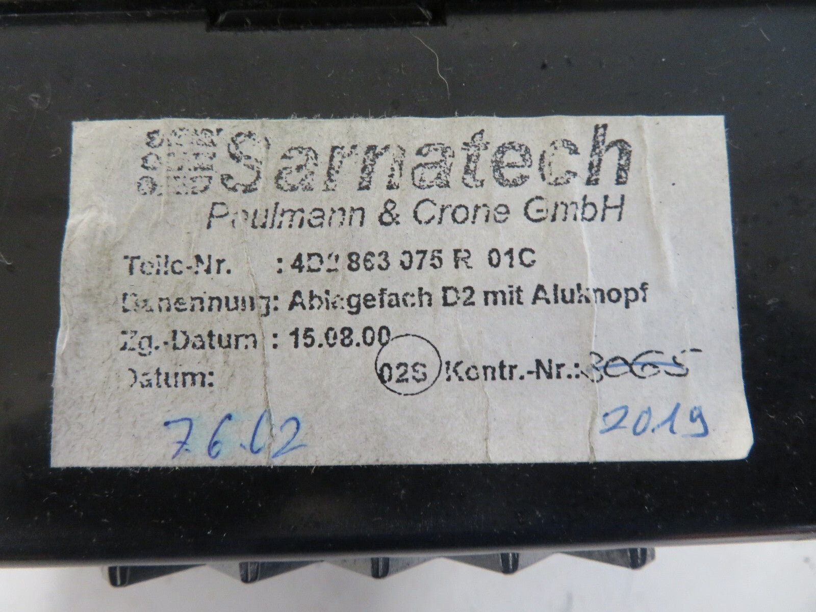 AUDI A8 D2 CENTER CONSOLE STORAGE TRIM 4D2863075Q 1998-2002 1426-8