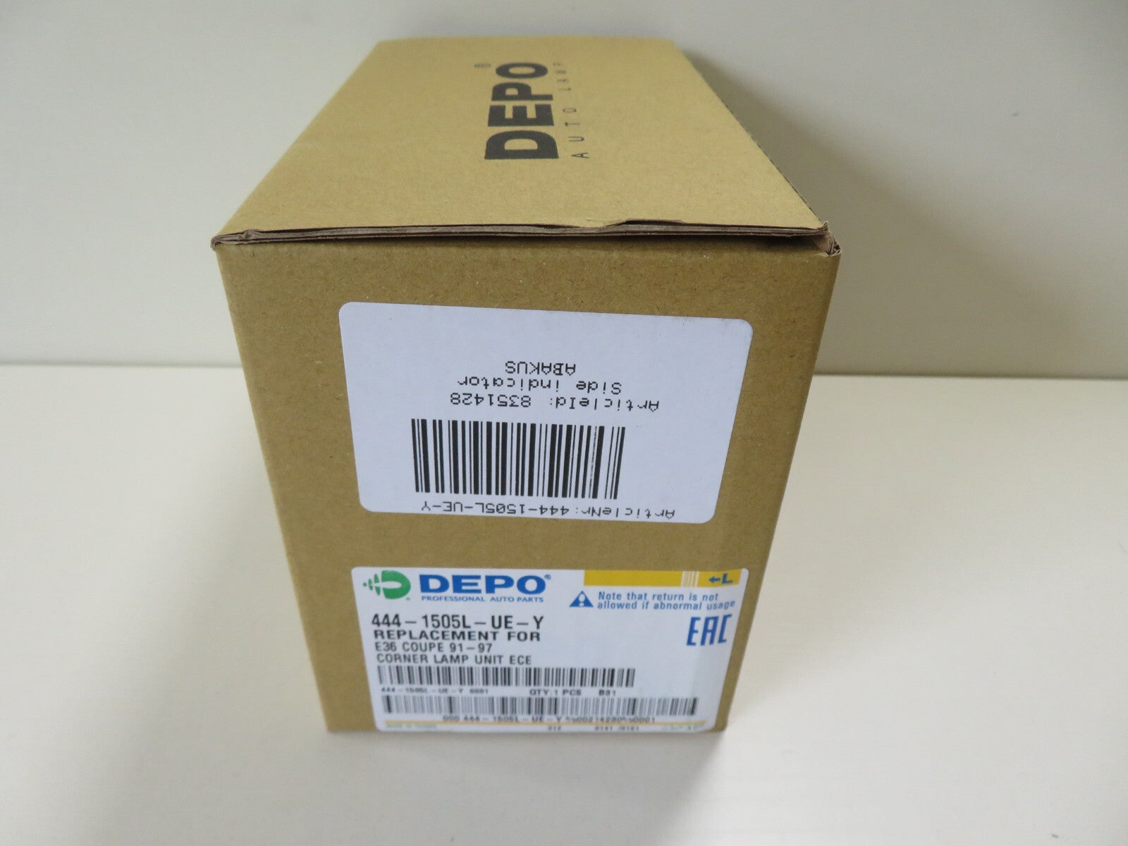 NS PASSENGER LH FRONT INDICATOR LIGHT FOR BMW E36 COUPE 1991-1997 444-1505L-UE-Y