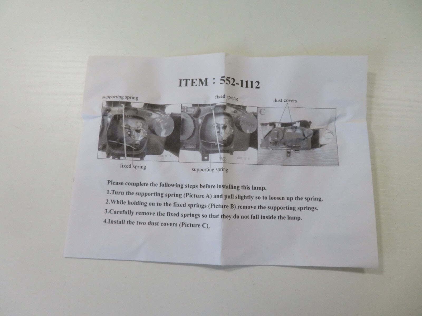 NS LH HEADLIGHT 552-1112L-RD-EM FITS CITROEN XSARA DEPO 1997-2000 #LMS3